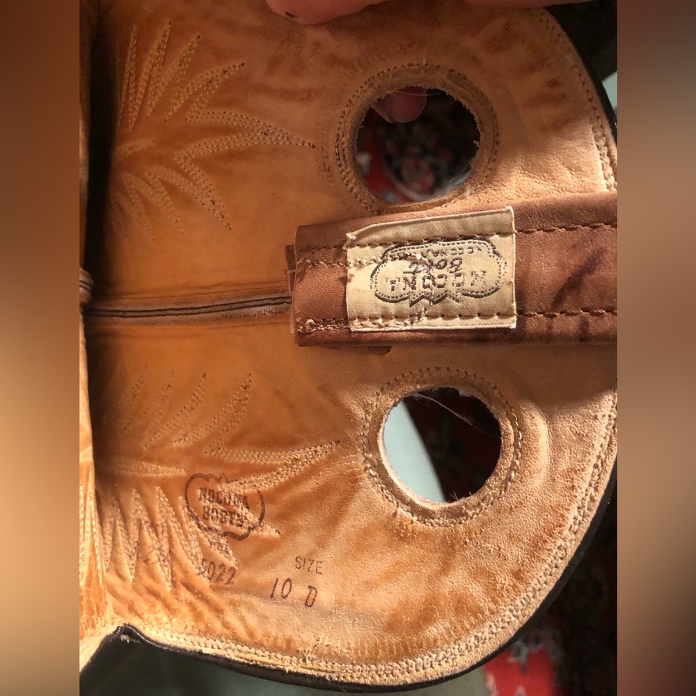 Nocona boot USA mens sz 10 D tan western cowboy riding boots - Picture 10 of 15